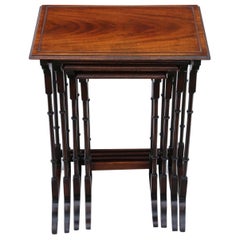 Antique Mahogany Nest of 4 Edwardian Tables, Early 20th Century