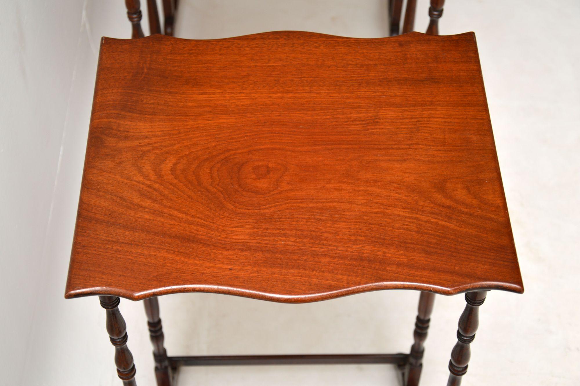 Antique Mahogany Nest of Four Tables 5