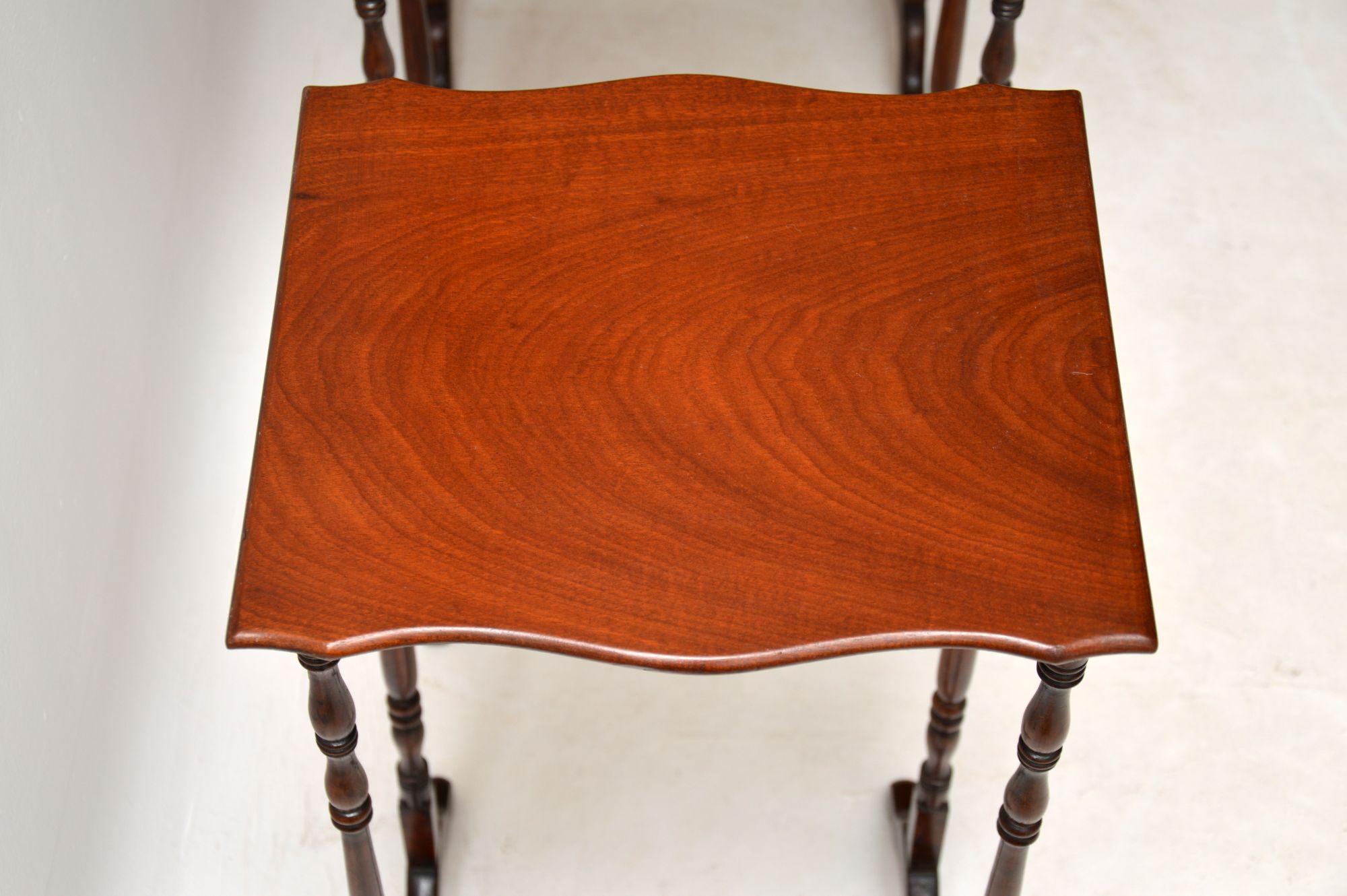 Antique Mahogany Nest of Four Tables 6