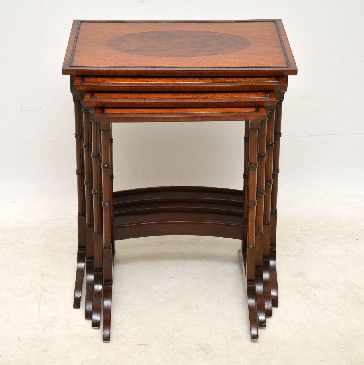 English Antique Mahogany Nest of Four Tables
