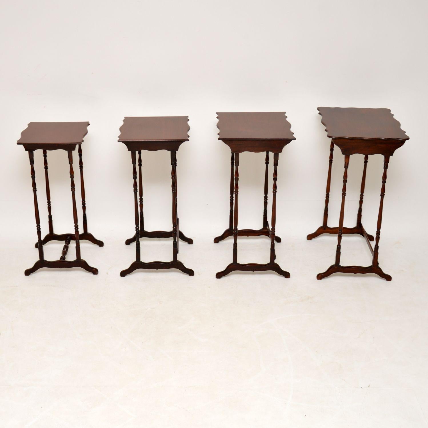 19th Century Antique Mahogany Nest of Four Tables