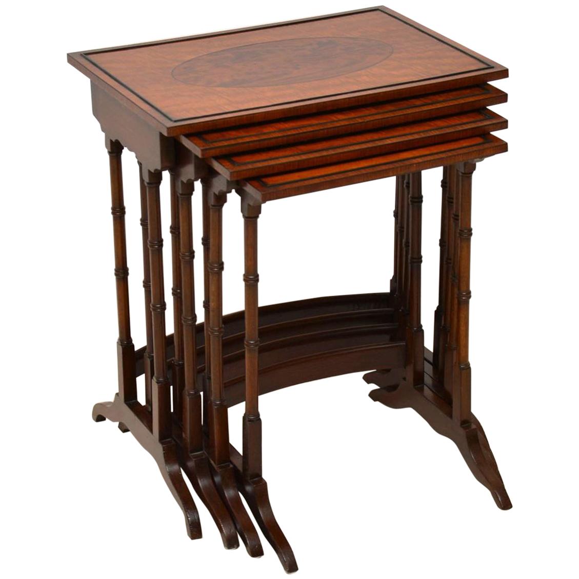 Antique Mahogany Nest of Four Tables