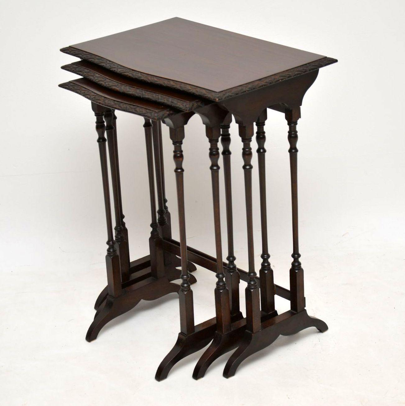 English Antique Mahogany Nest of Tables