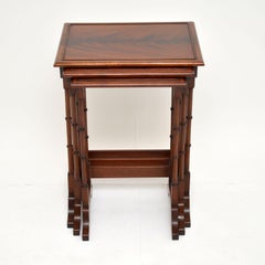 Antique Mahogany Nest of Three Tables