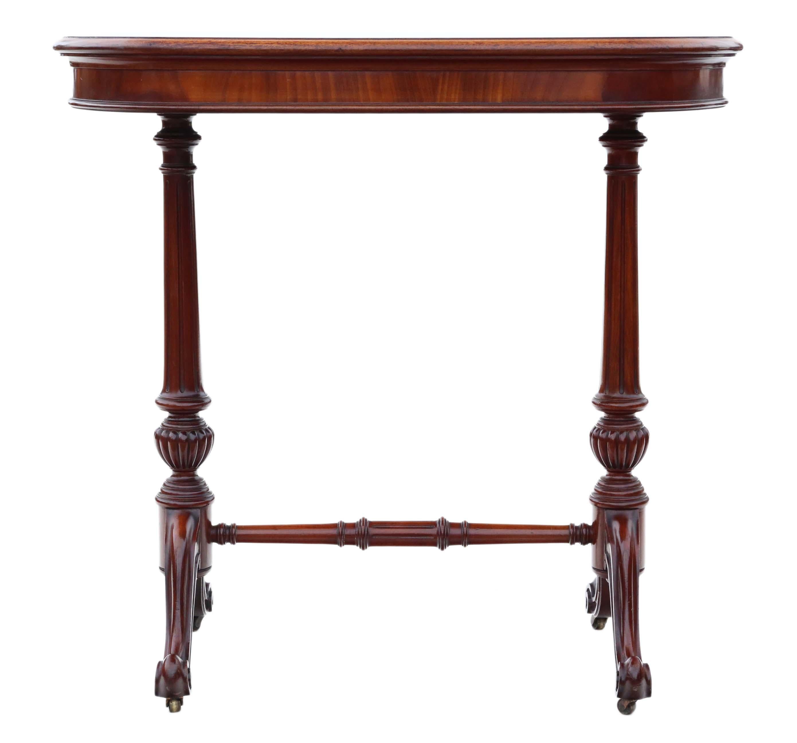 Antique Mahogany Occasional Side Centre Window Stretcher Table In Good Condition In Wisbech, Cambridgeshire