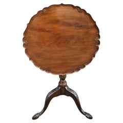 Antique Mahogany Occasional Snap Top Table Circular Occasional Wine 19th Century