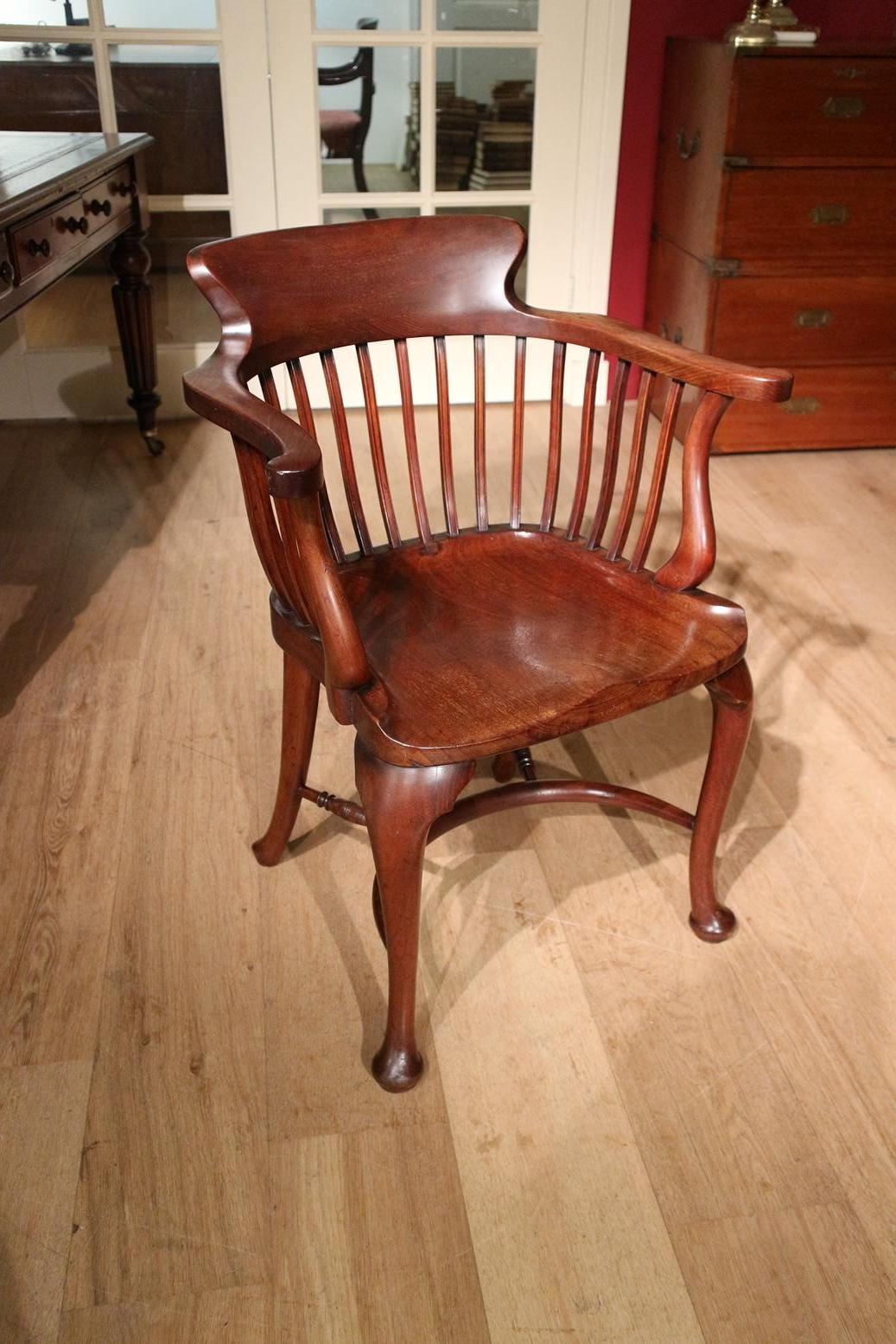 English Antique Mahogany Office Chair