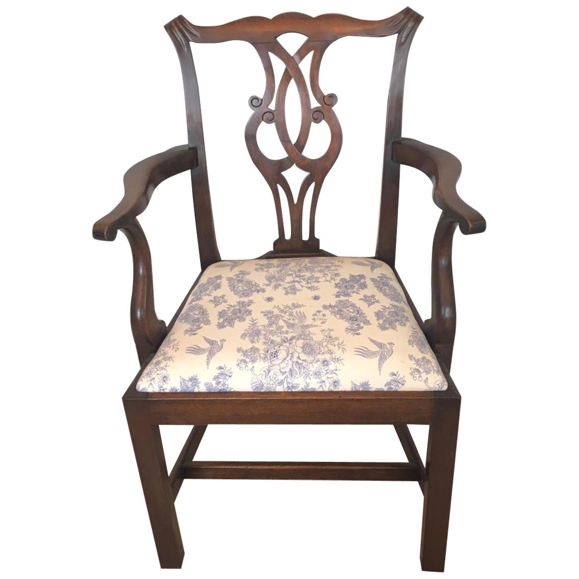 Antique Mahogany Open Arm Desk Chair