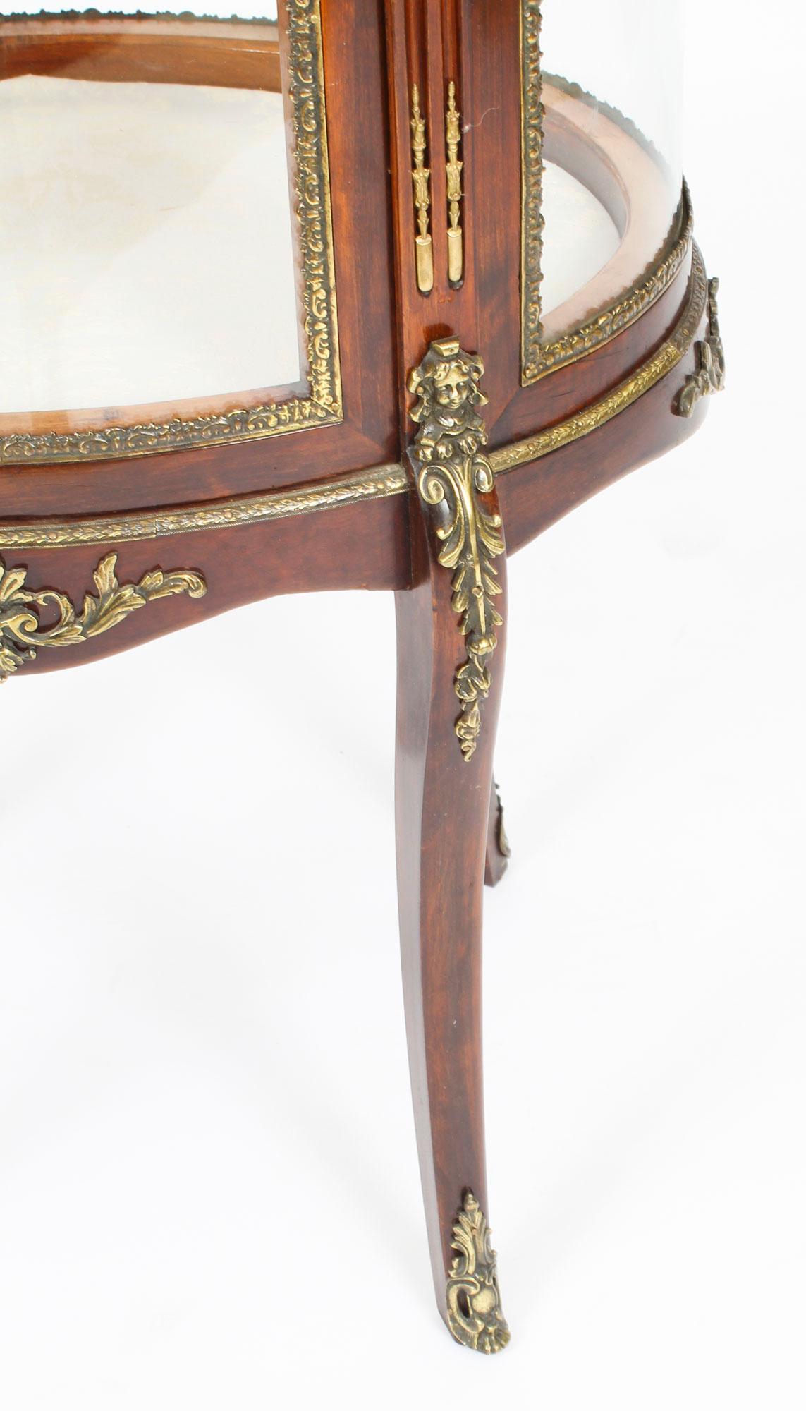 Antique Mahogany Ormolu Mounted Bijouterie Display Cabinet, 19th Century 4