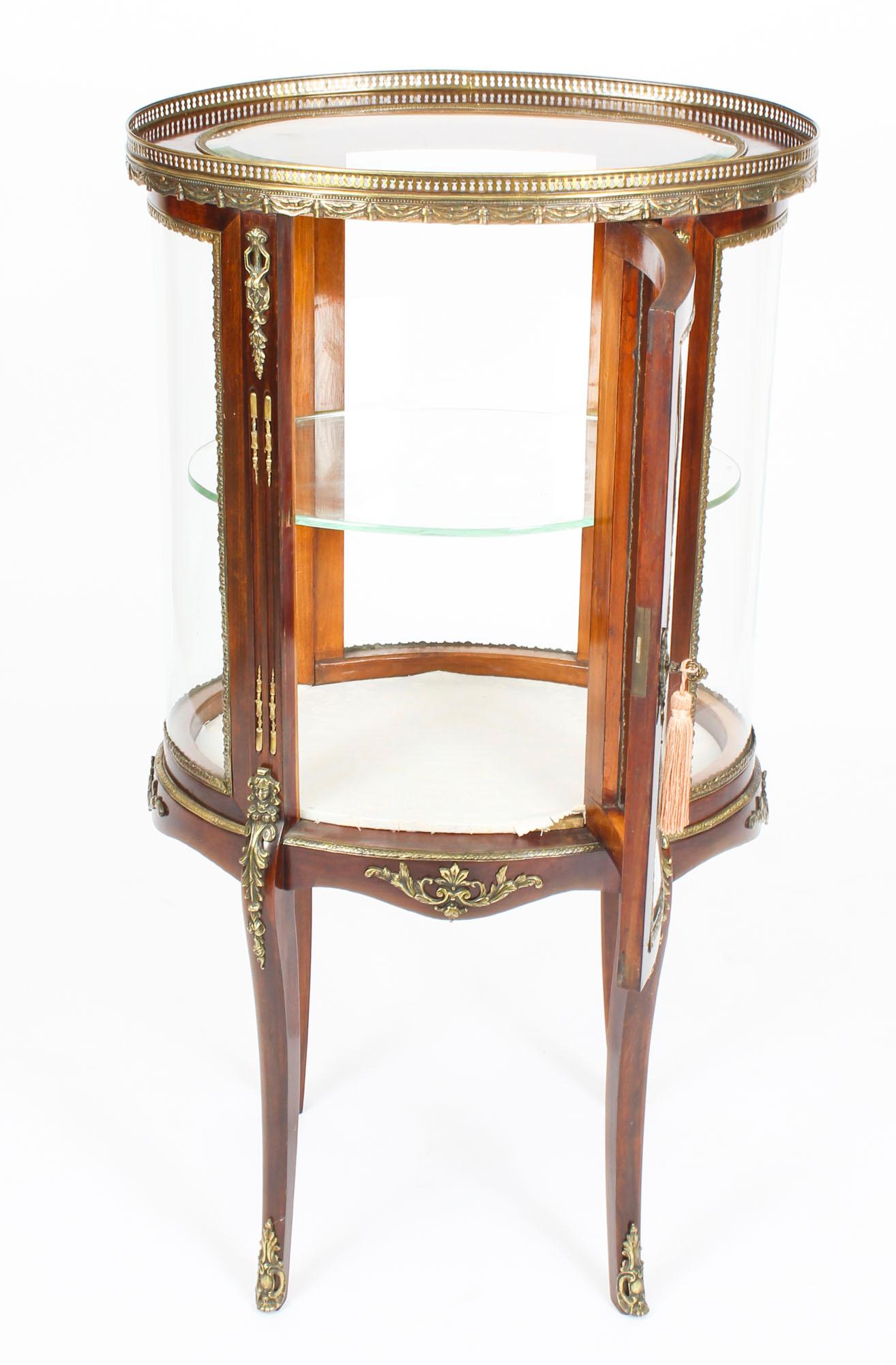 Antique Mahogany Ormolu Mounted Bijouterie Display Cabinet, 19th Century 5