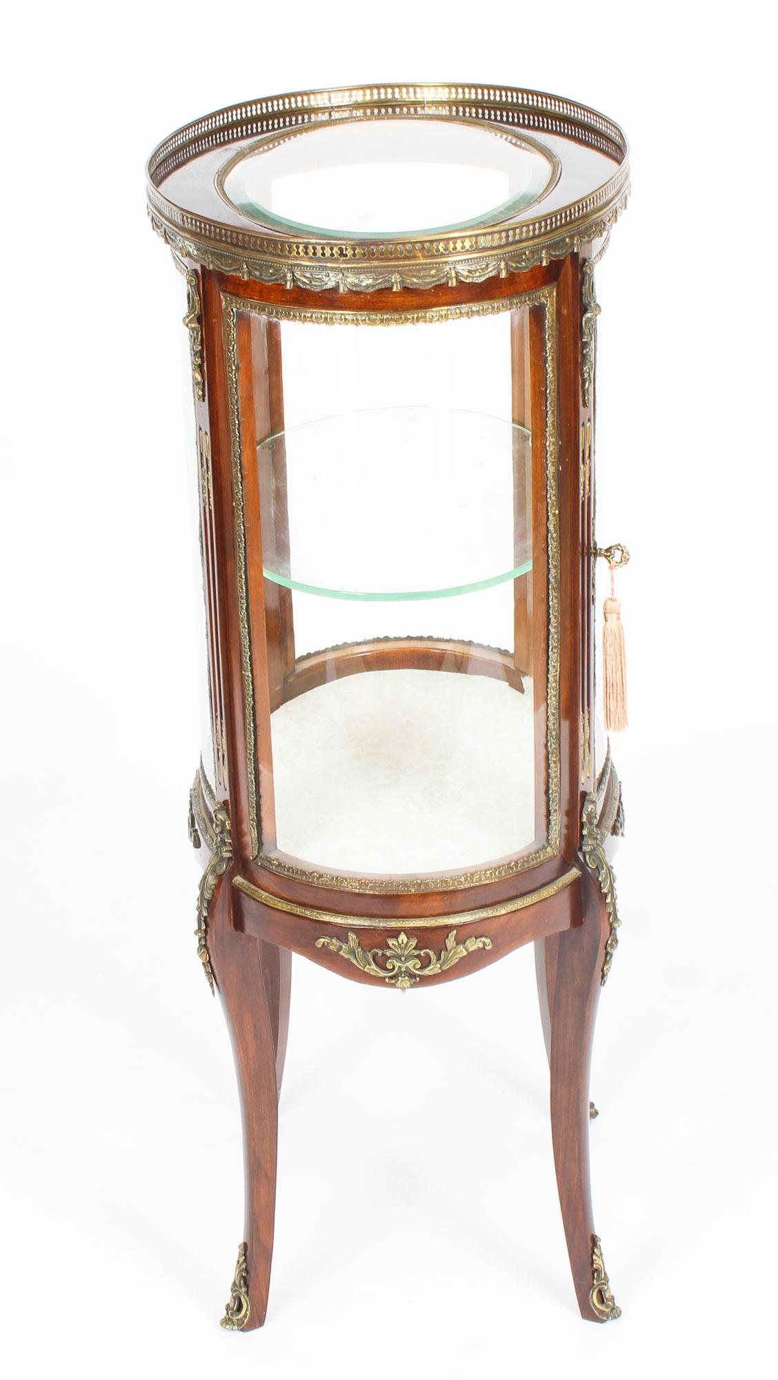 Antique Mahogany Ormolu Mounted Bijouterie Display Cabinet, 19th Century 6