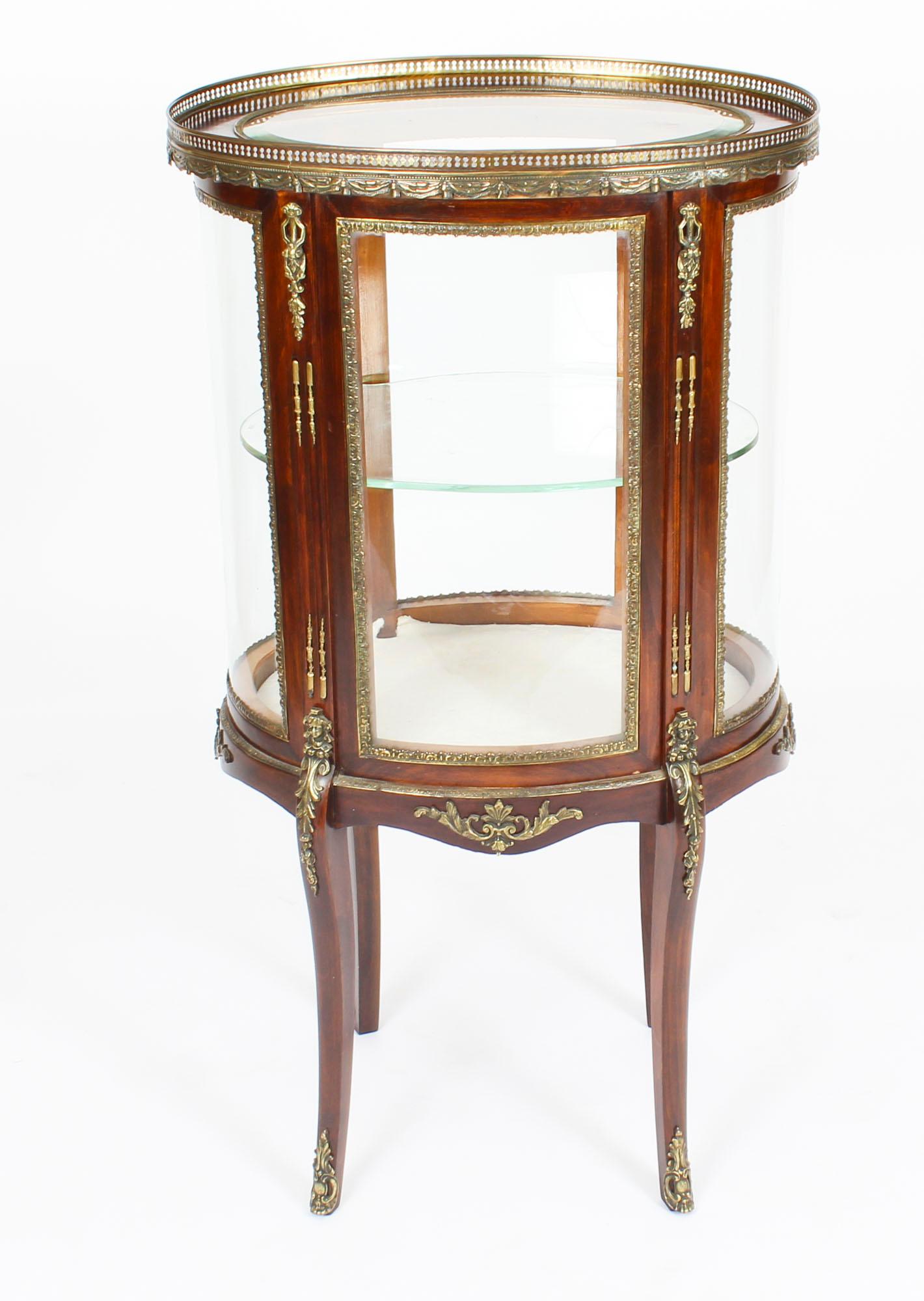 Antique Mahogany Ormolu Mounted Bijouterie Display Cabinet, 19th Century 9