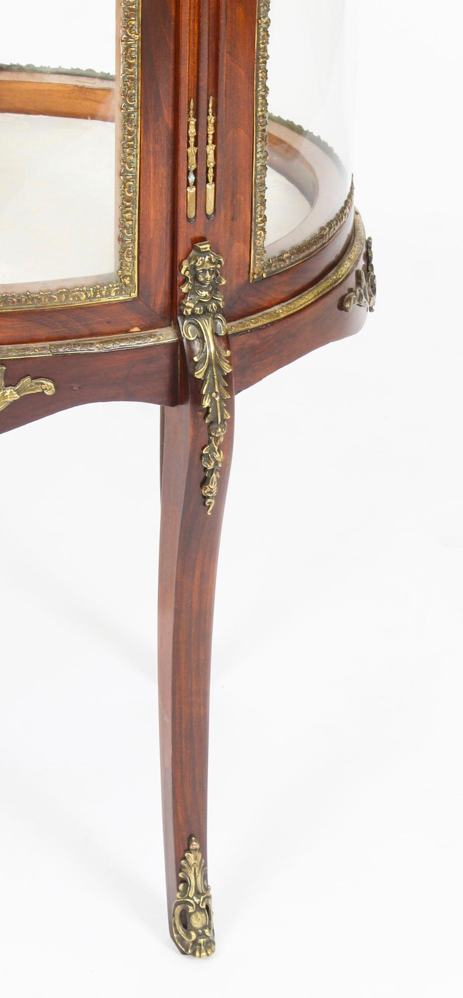 Antique Mahogany Ormolu Mounted Bijouterie Display Cabinet, 19th Century 12