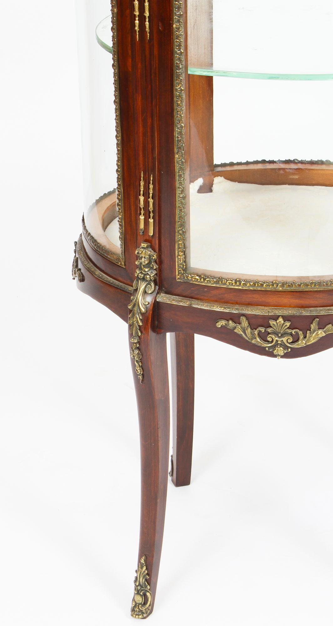 Antique Mahogany Ormolu Mounted Bijouterie Display Cabinet, 19th Century 13