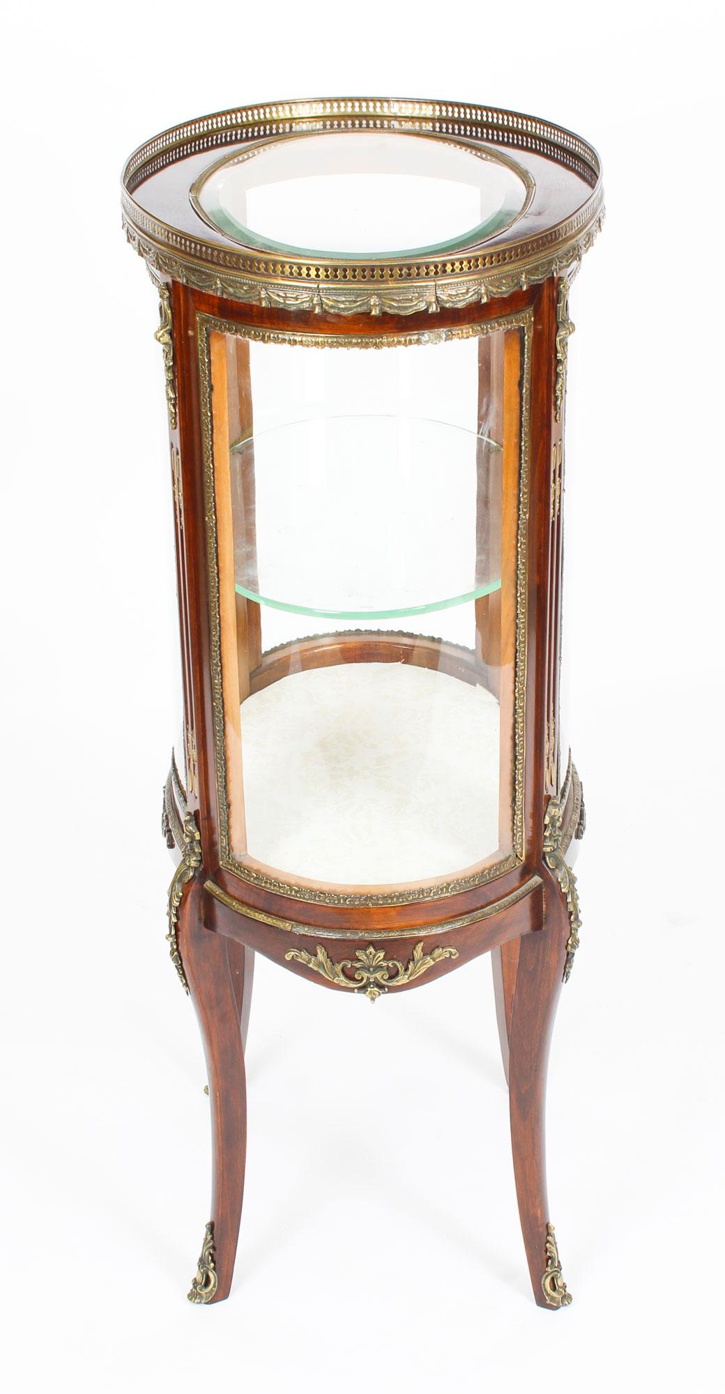 Antique Mahogany Ormolu Mounted Bijouterie Display Cabinet, 19th Century 14