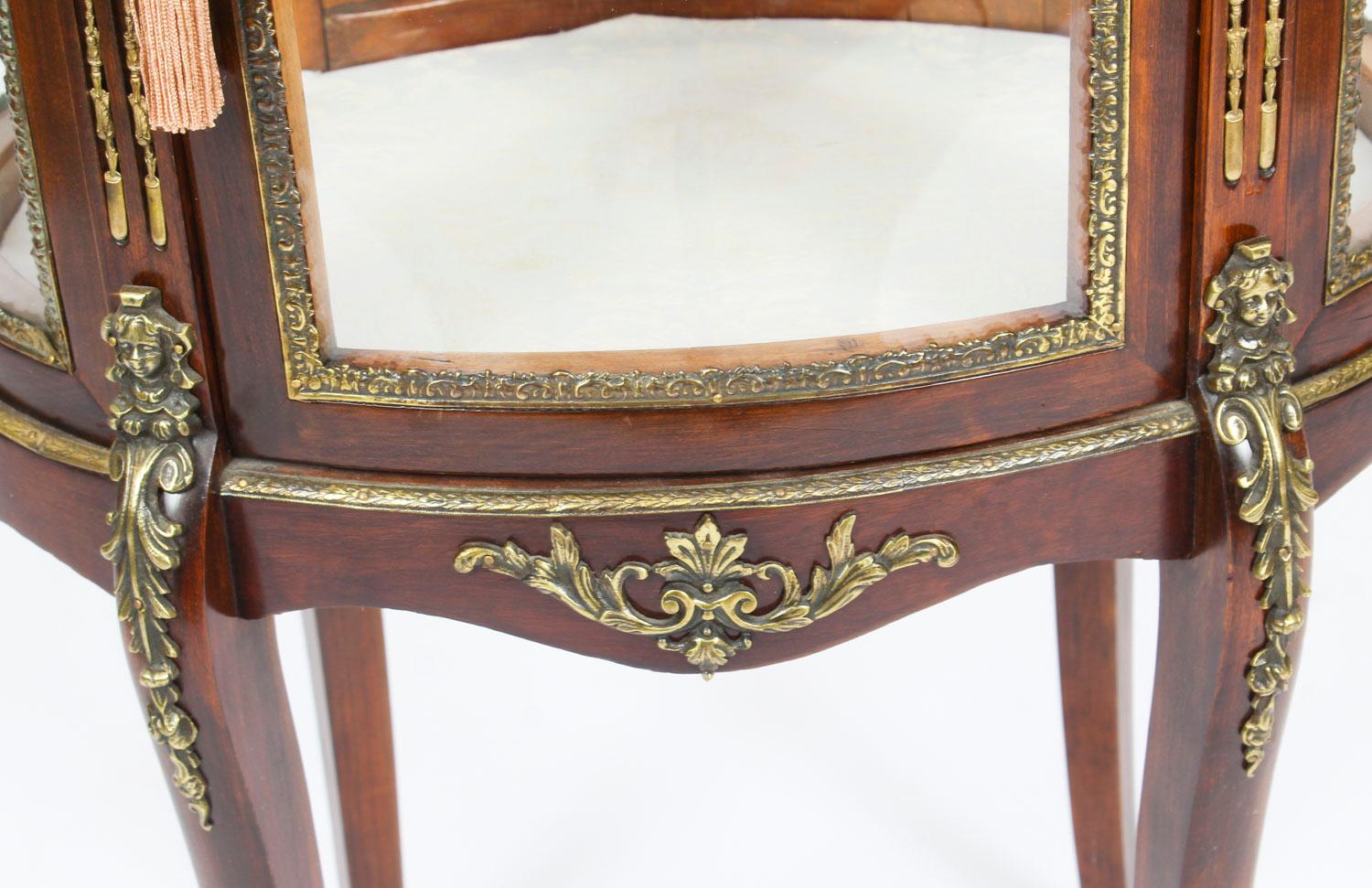 Antique Mahogany Ormolu Mounted Bijouterie Display Cabinet, 19th Century 2