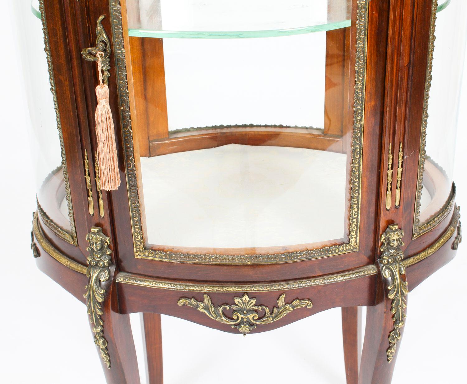 Antique Mahogany Ormolu Mounted Bijouterie Display Cabinet, 19th Century 3