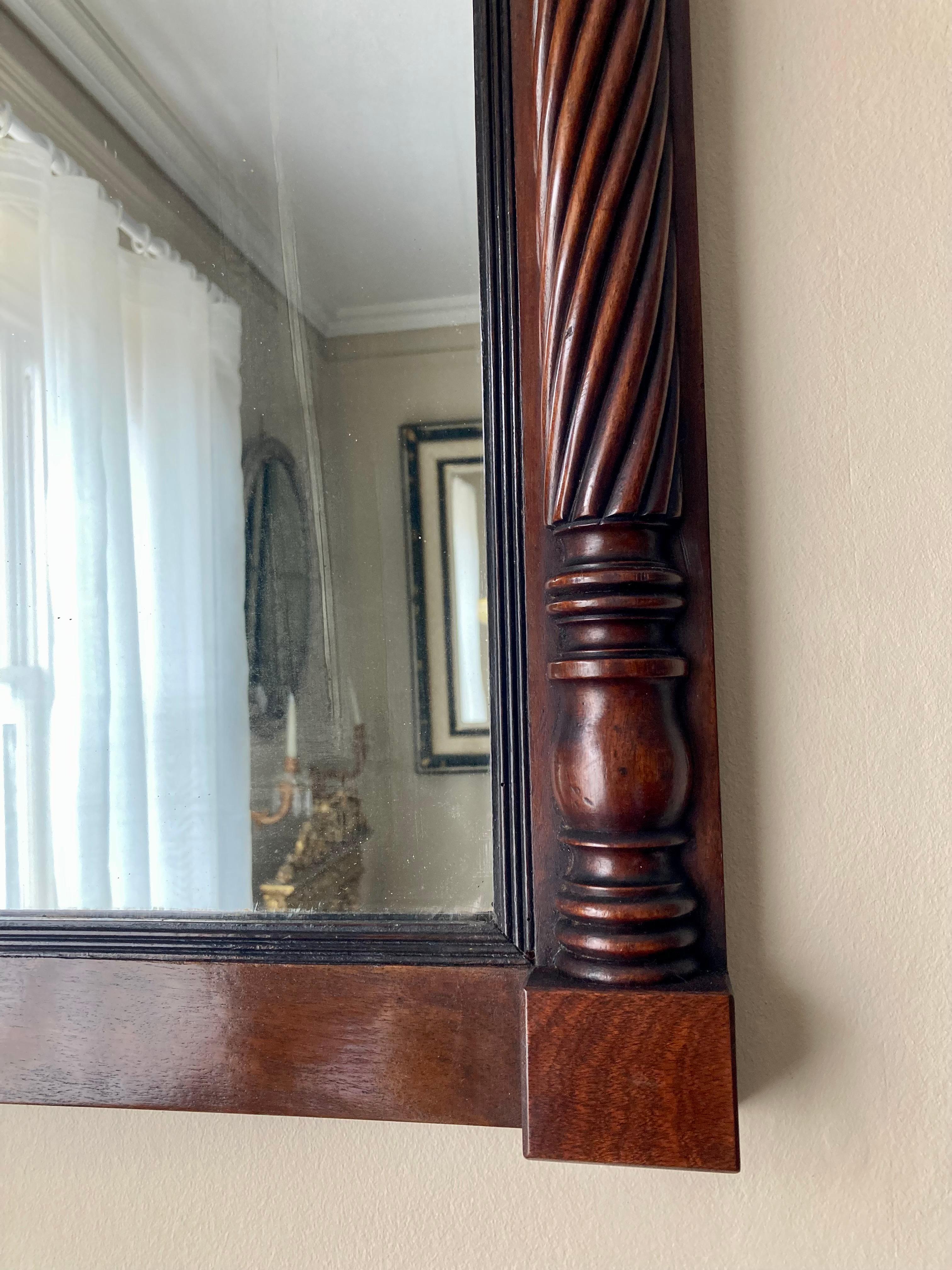 Antique Mahogany Overmantle Pier Mirror In Excellent Condition In Reepham, GB