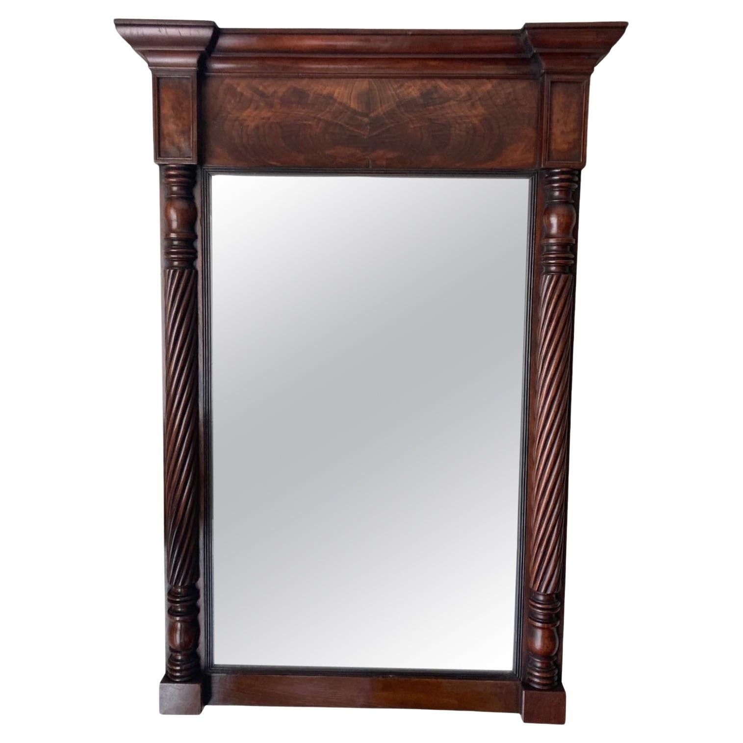 Antique Mahogany Overmantle Pier Mirror