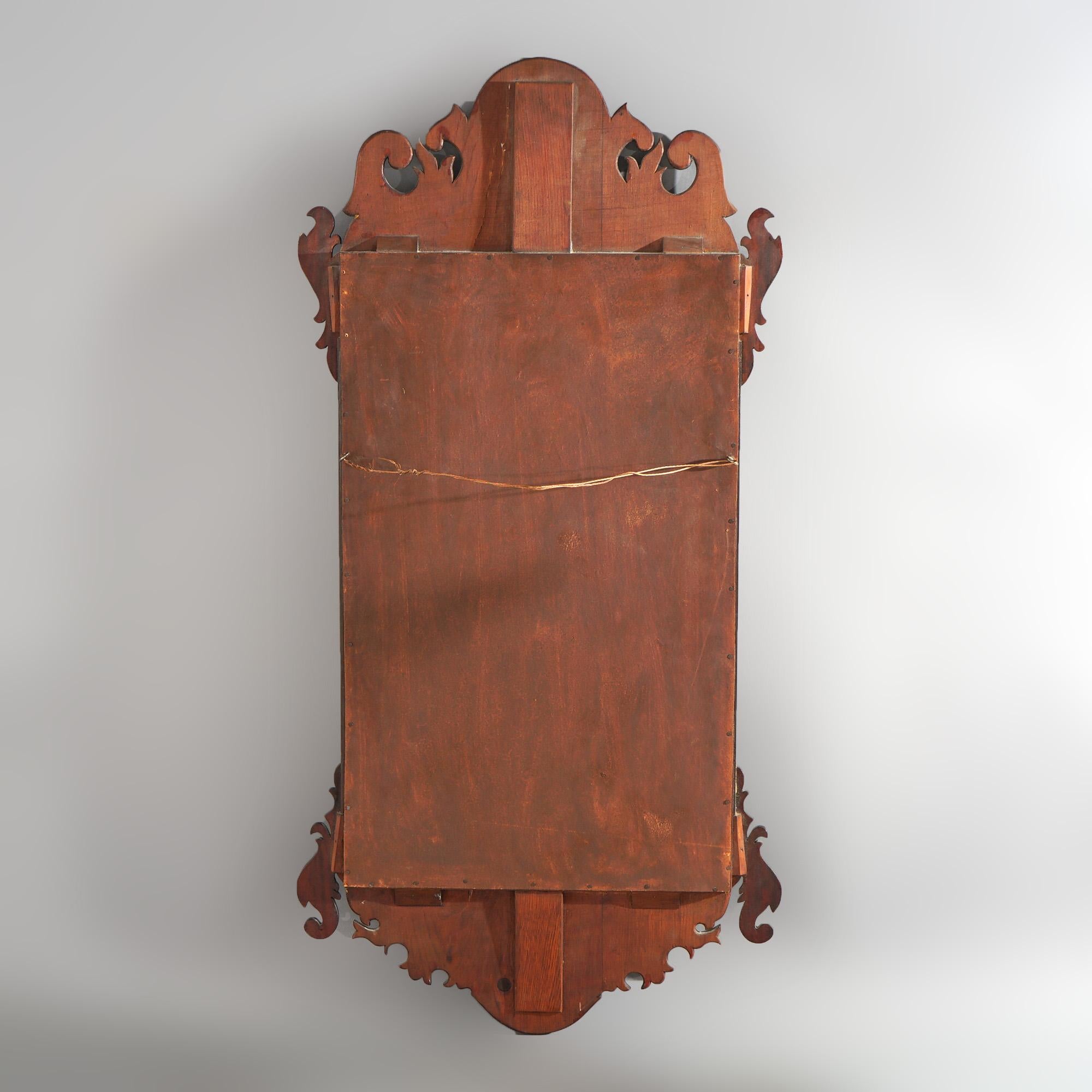 Antique Mahogany Parcel Gilt Chippendale Wall Mirror 19th C For Sale 5