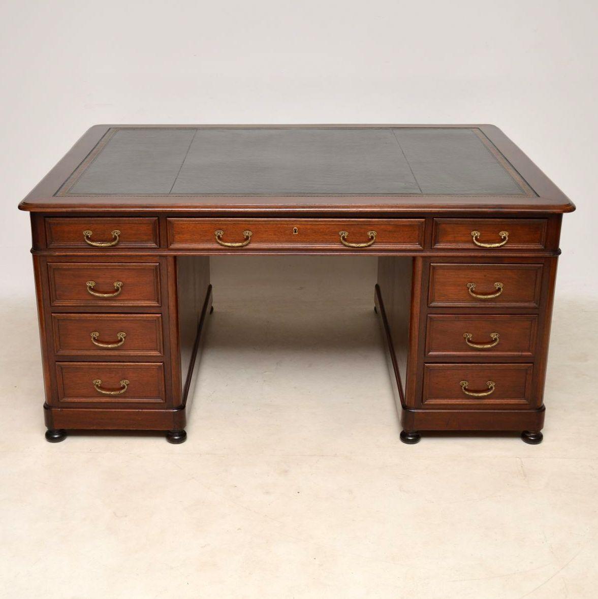 Victorian Antique Mahogany Partners Desk