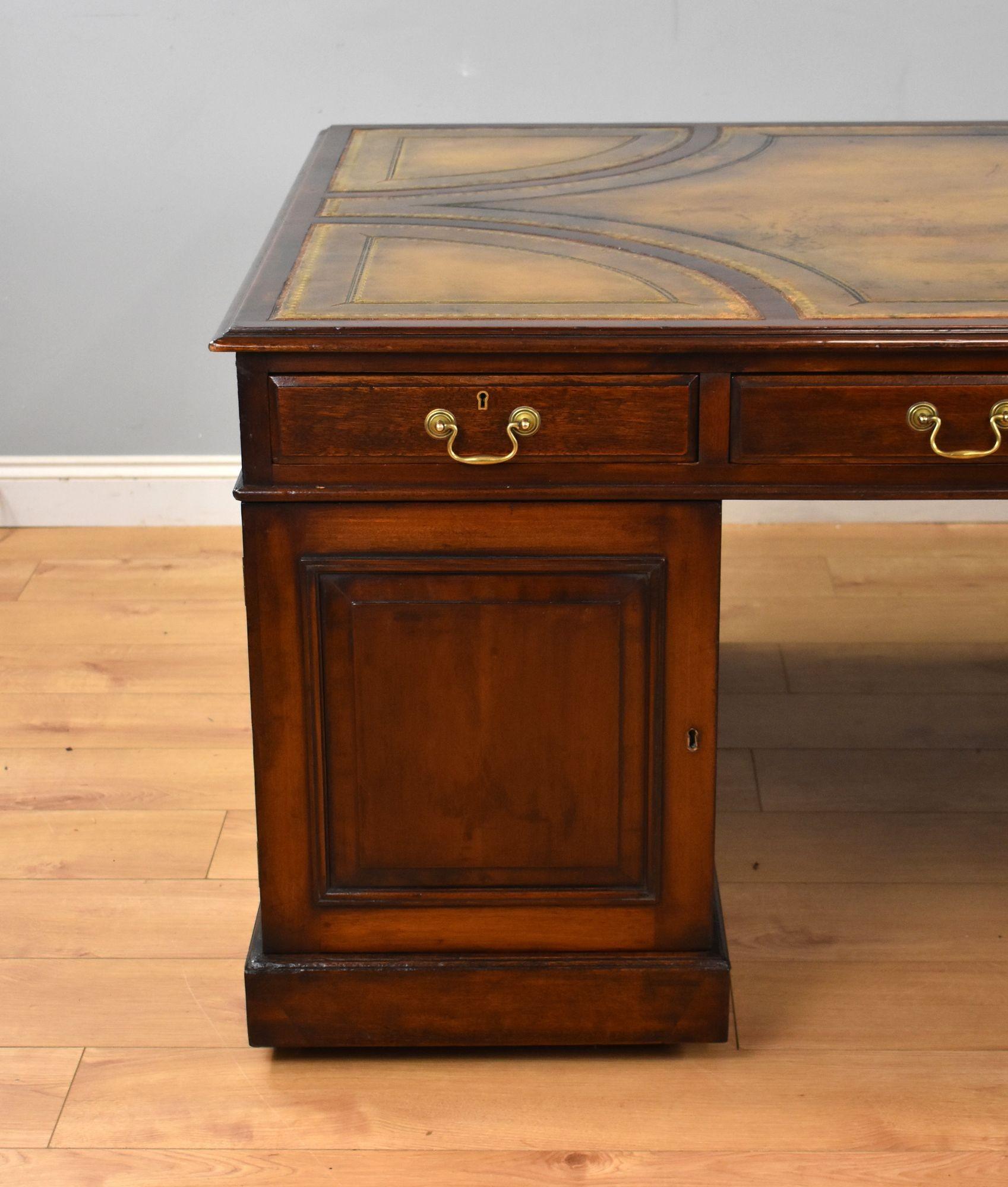 20th Century Antique Mahogany Partners Desk