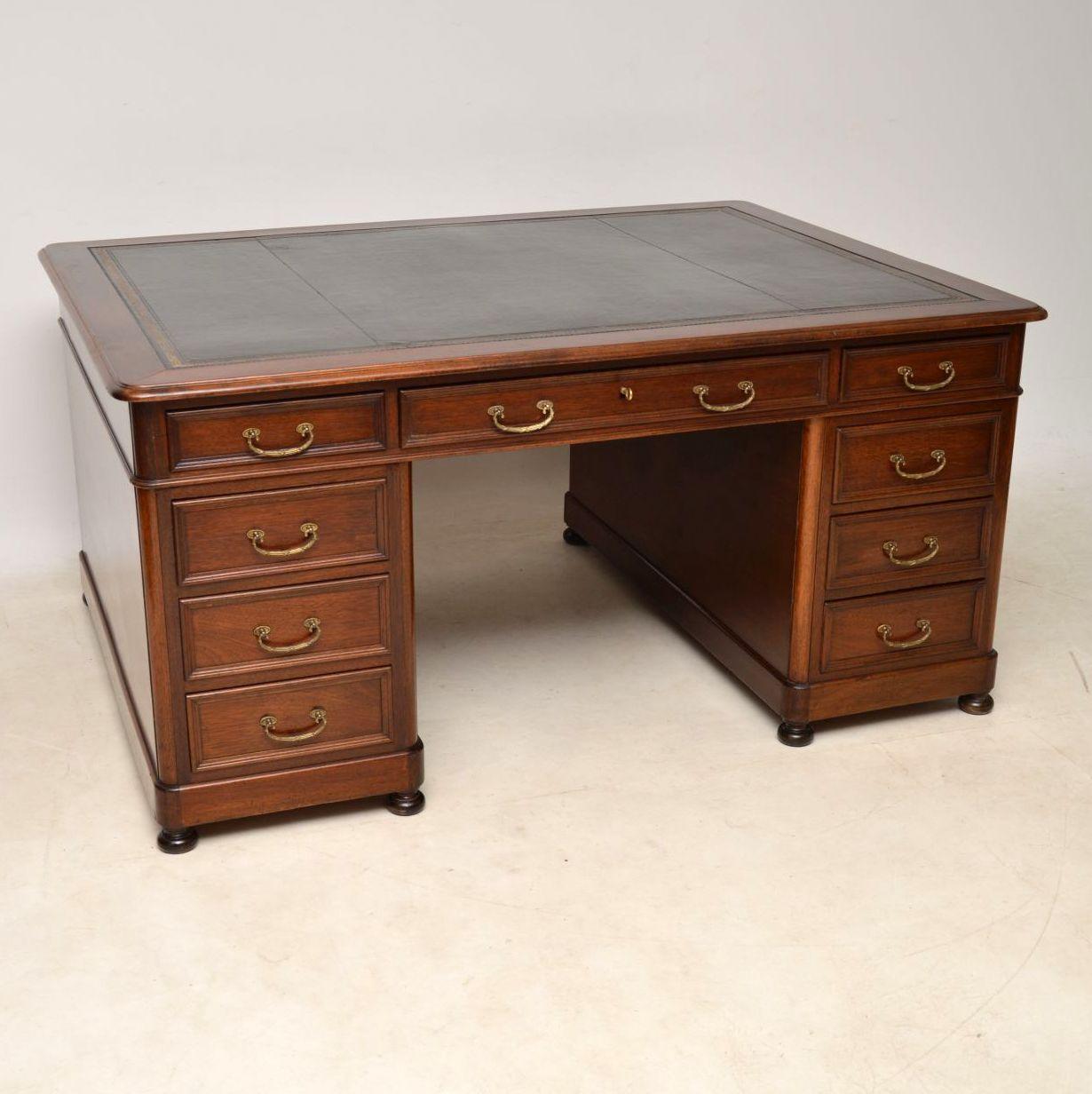 Antique Mahogany Partners Desk 1