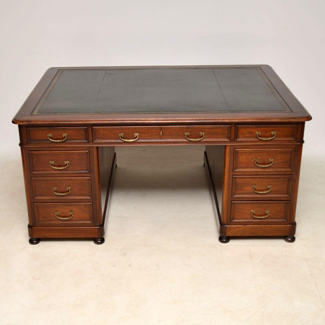 Antique Mahogany Partners Desk 2