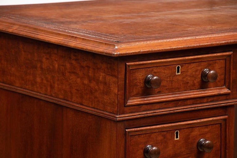 Antique Mahogany Pedestal Desk by John Dooly and Sons, Dublin at 1stDibs