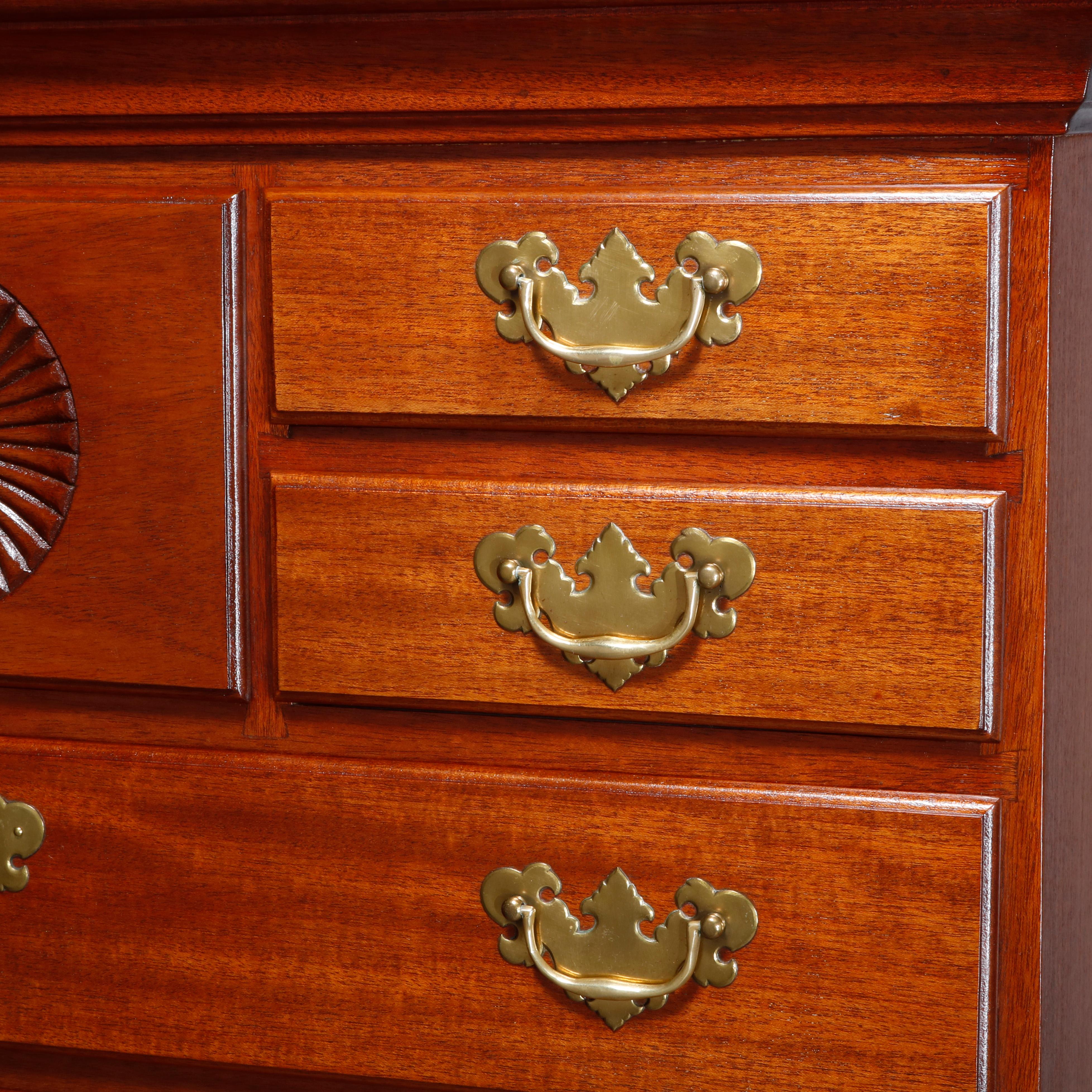 Carved Antique Mahogany Queen Anne Tall Chest on Chest by Copenhaver's Furniture