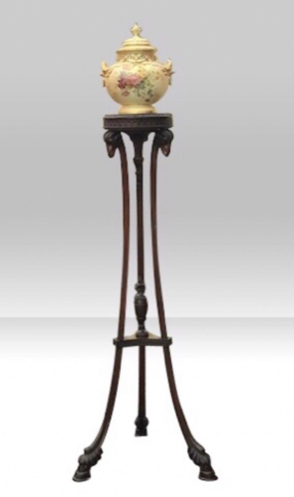 Late 19th Century Antique Mahogany Regency Design Torchere, Plant Stand For Sale