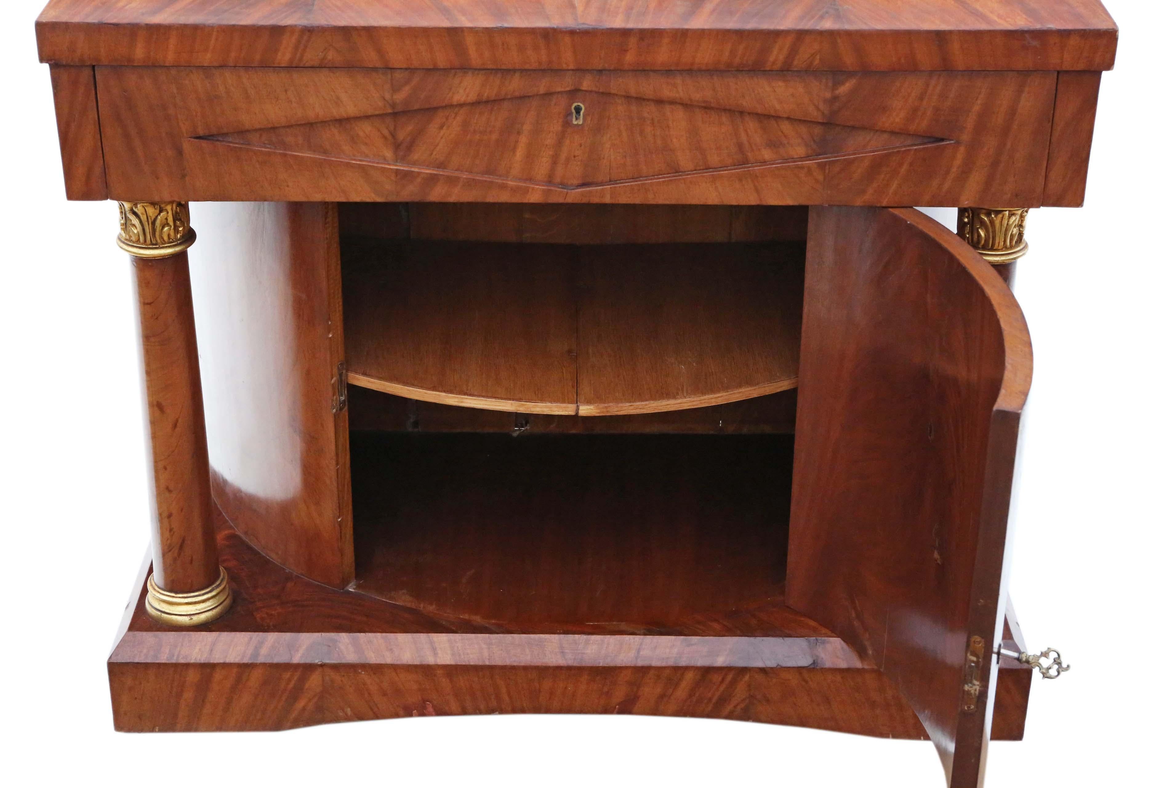 Antique Mahogany Regency Revival Console Cupboard Table In Good Condition For Sale In Wisbech, Cambridgeshire