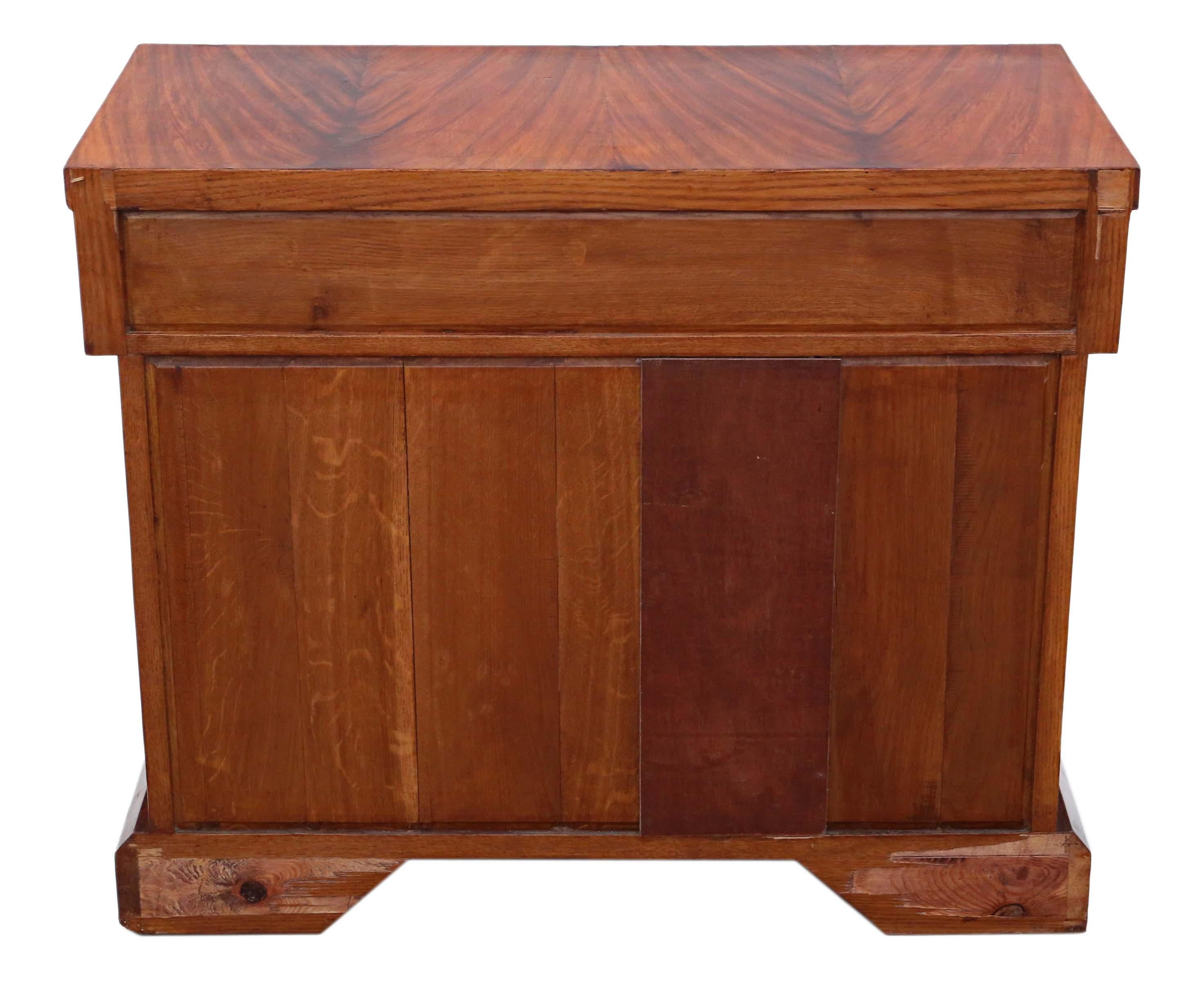 Antique Mahogany Regency Revival Console Cupboard Table For Sale 2