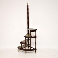 Antique Mahogany Regency Style Spiral Library Steps