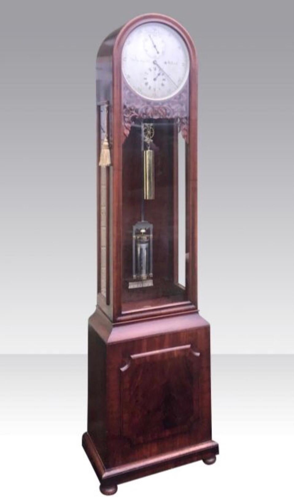 Antique Mahogany Regulator Longcase Clock by Steel of Belfast, Harrisons Works 5