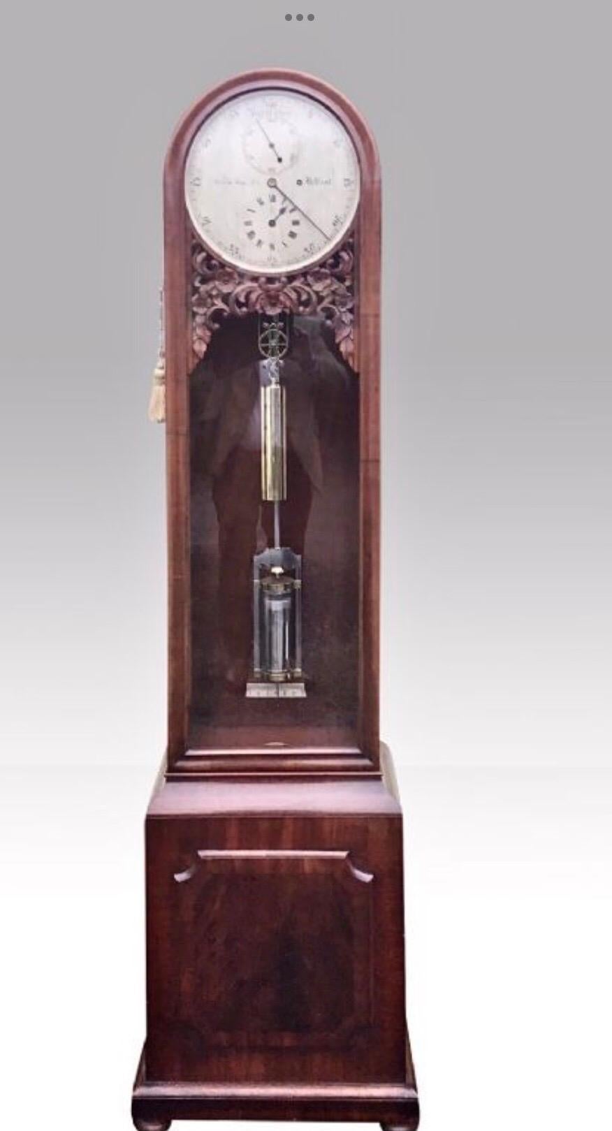 Antique Mahogany Regulator Longcase Clock by Steel of Belfast, Harrisons Works 7