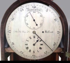 Antique Mahogany Regulator Longcase Clock by Steel of Belfast, Harrisons Works