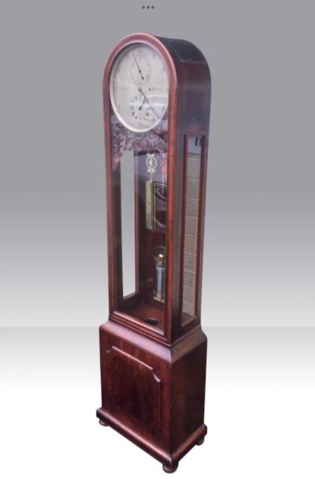 Antique Mahogany Regulator Longcase Clock by Steel of Belfast, Harrisons Works 3