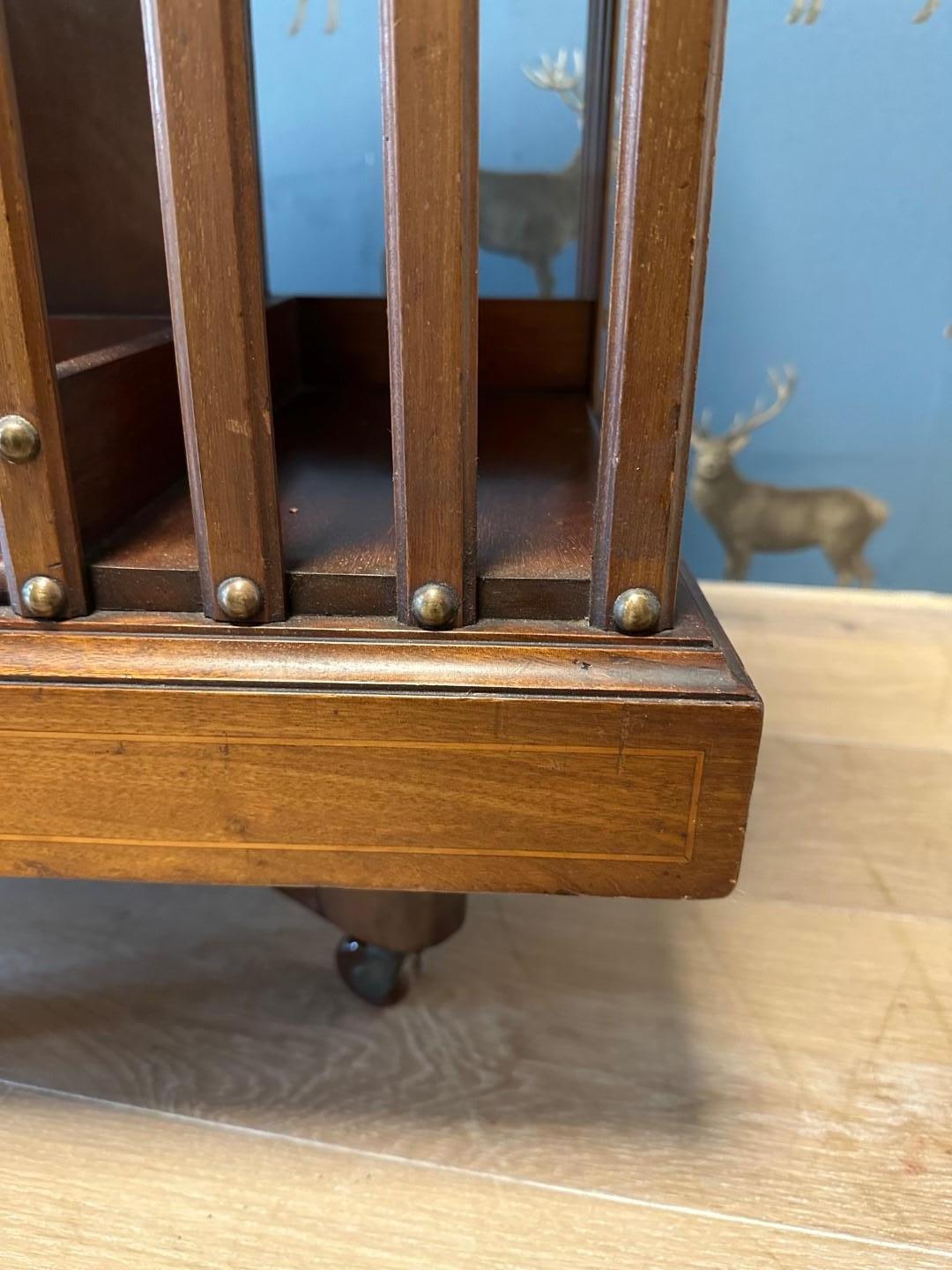 Antique mahogany revolving bookcase 1