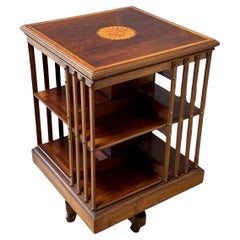 Antique mahogany revolving bookcase