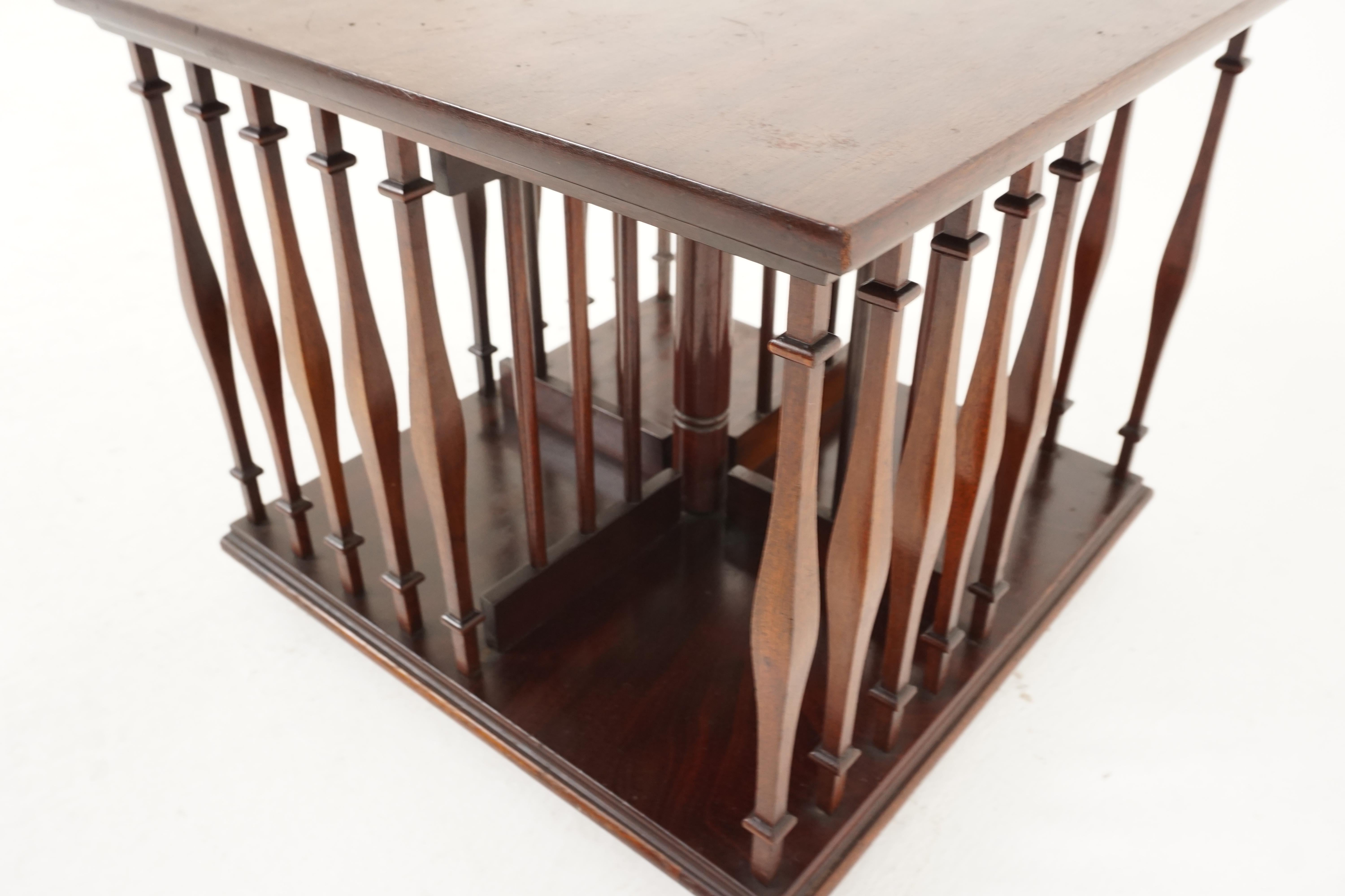 Early 20th Century Antique Walnut Revolving Bookcase, Tabletop Bookcase, Scotland 1910, B2202