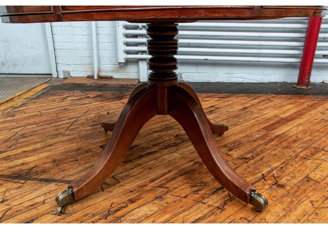 Antique Mahogany Revolving Leather Top Banker’s Table 5
