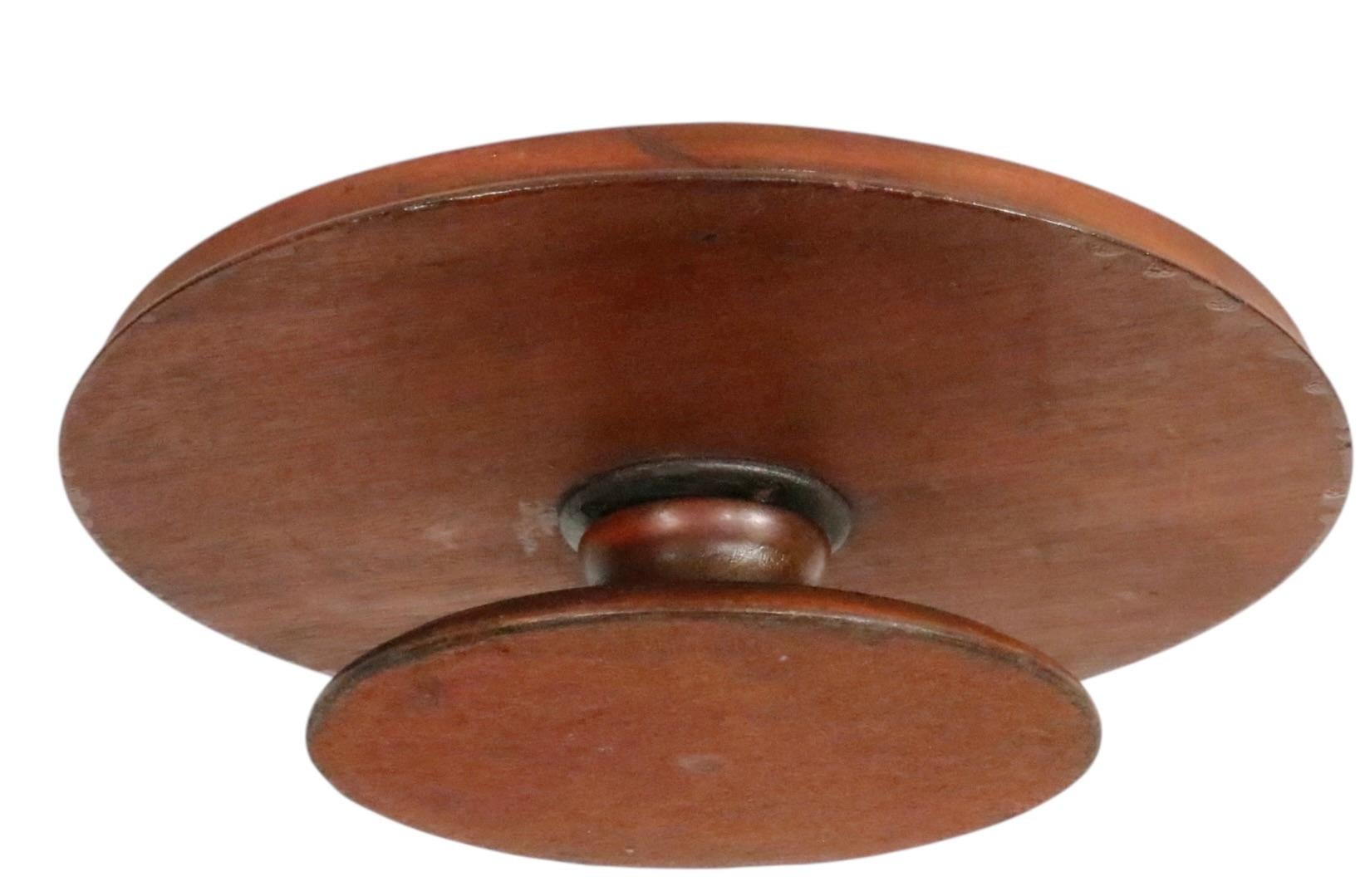 Antique Mahogany Rotating Lazy Susan 6
