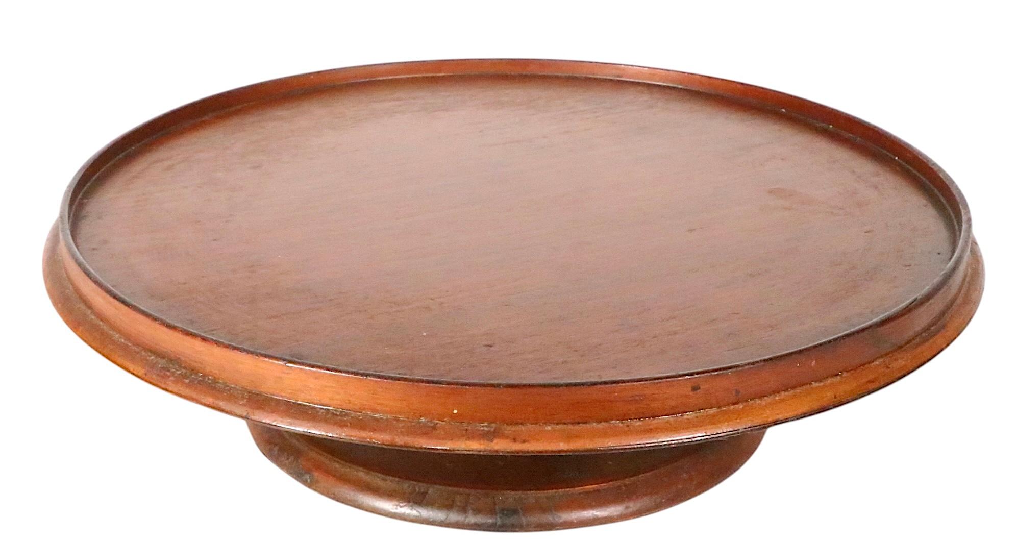 Edwardian Antique Mahogany Rotating Lazy Susan