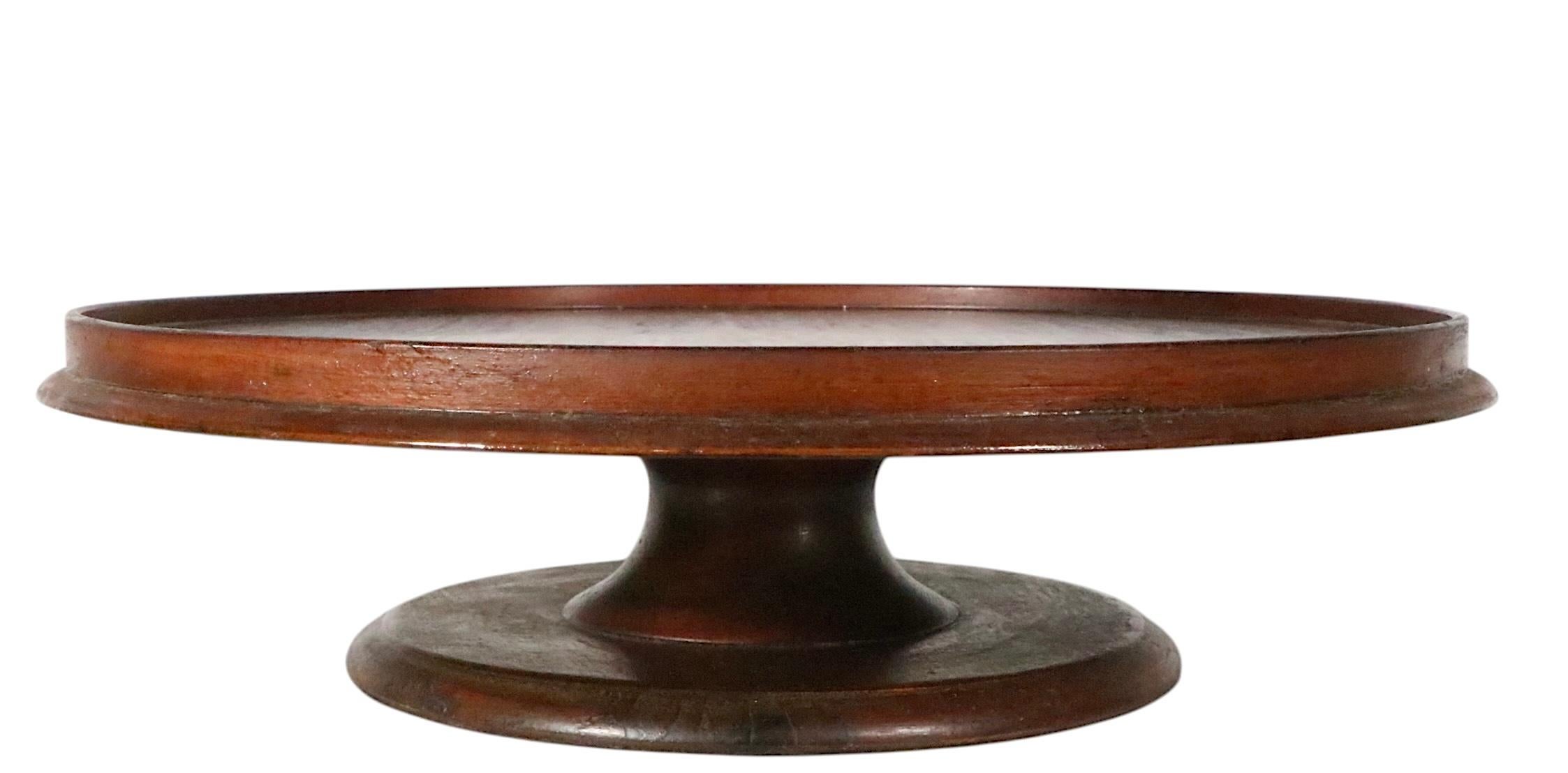 British Antique Mahogany Rotating Lazy Susan