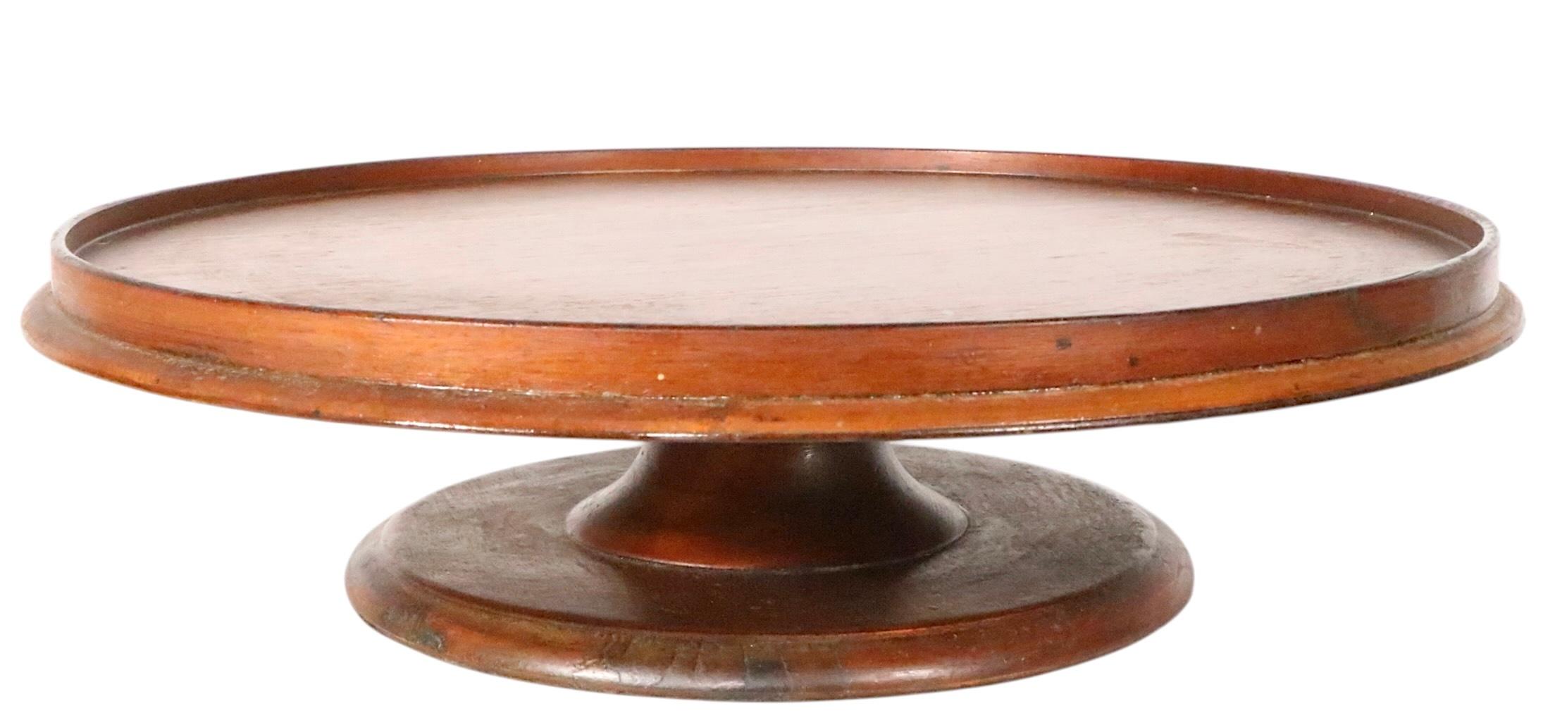Antique Mahogany Rotating Lazy Susan 1