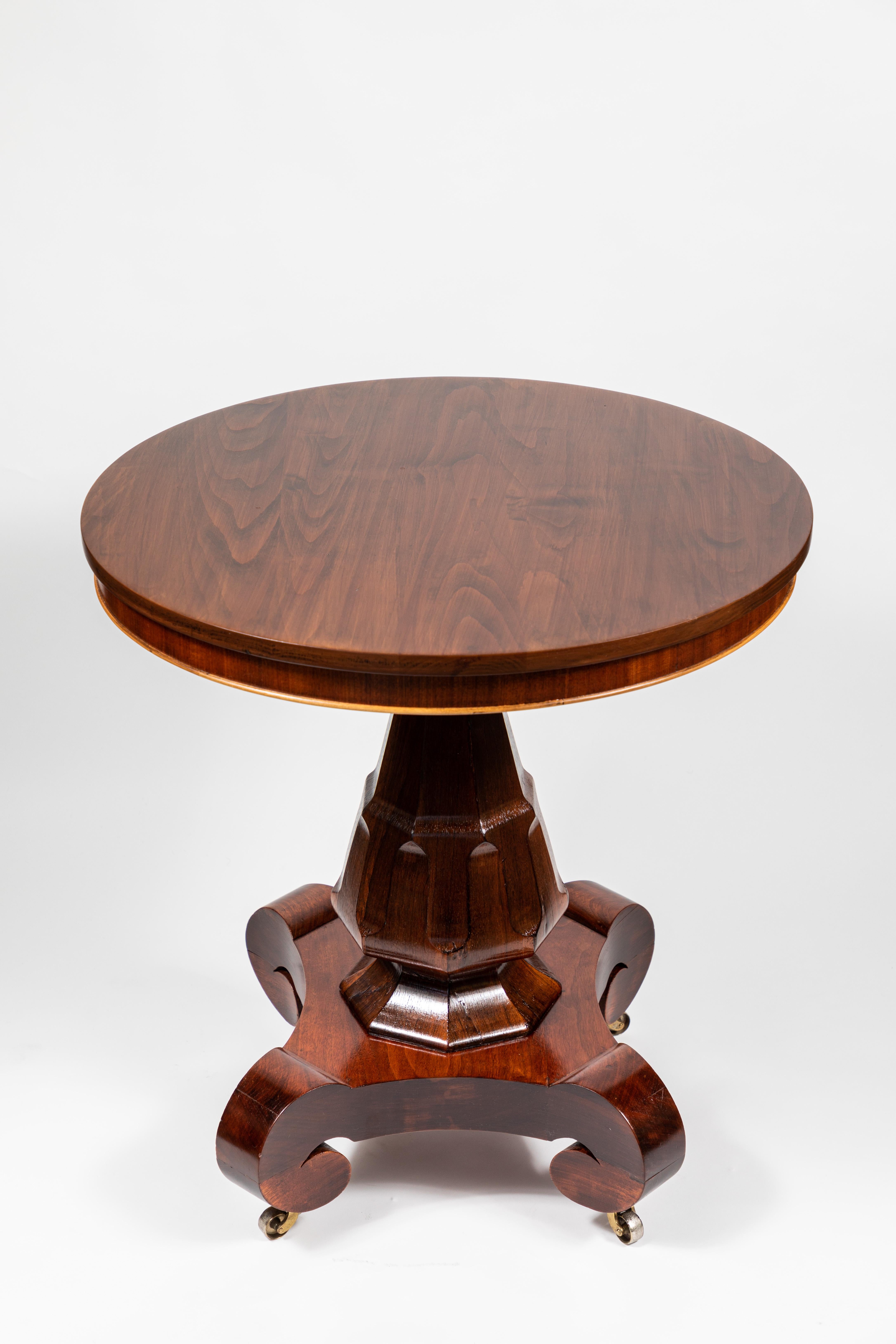 Antique Mahogany Round Pedestal Side Table 3
