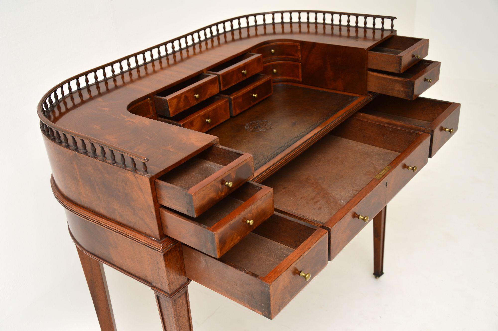 Antique Mahogany and Satinwood Carlton House Desk 4