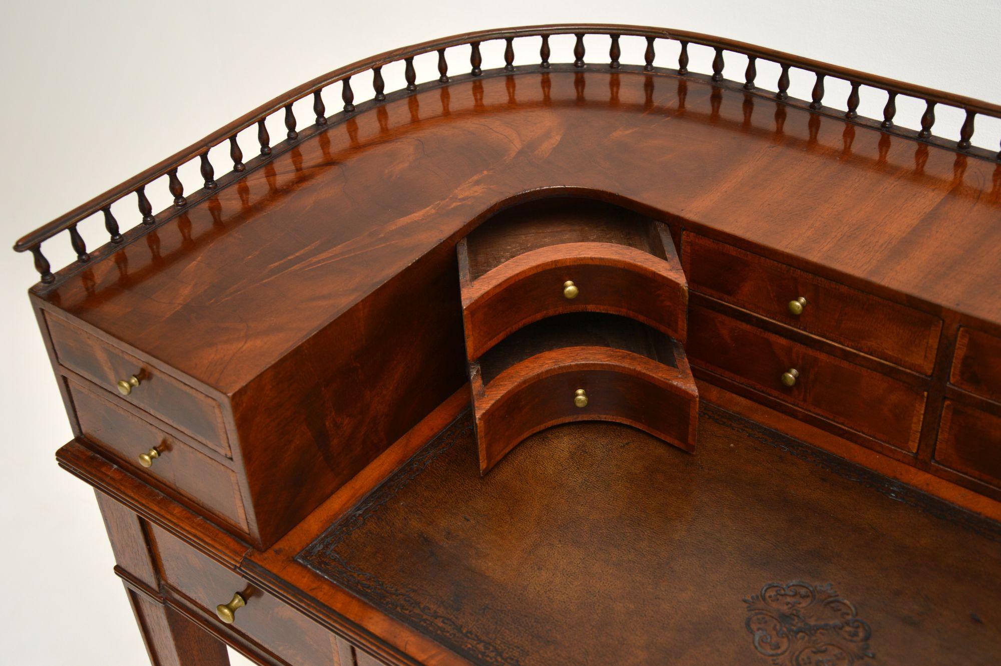Antique Mahogany and Satinwood Carlton House Desk 6