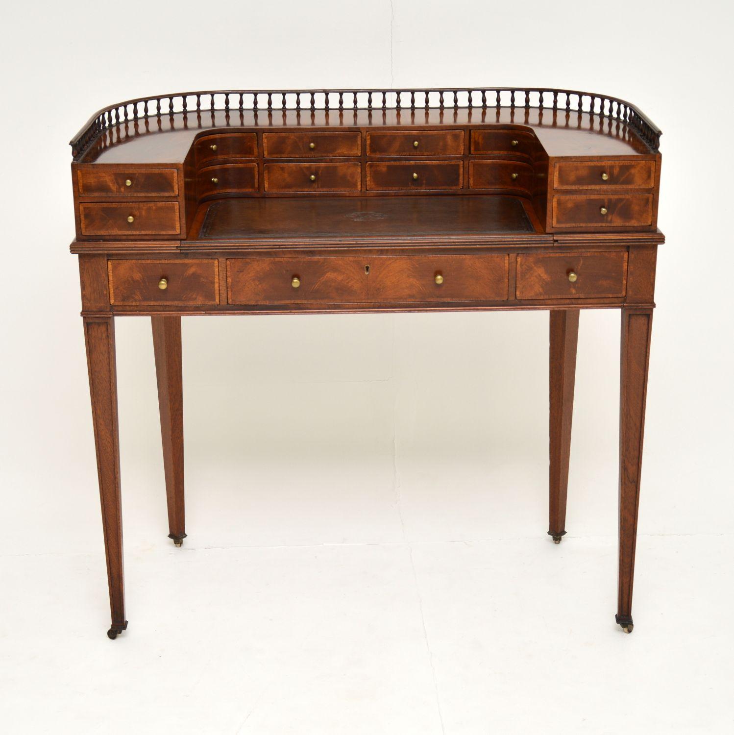 Sheraton Antique Mahogany and Satinwood Carlton House Desk